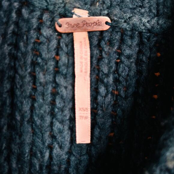 Free People Labyrinth Fringed Poncho Striped Sweater XS/S Cabincore0 - Picture 4 of 9